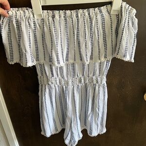 Worn once navy and white Lulus romper